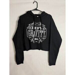 Wicked Defy Gravity Cropped Hoodie Womens L Black Broadway Musical